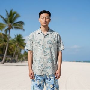 NWT Men's Tommy Bahama Coconut Point Island Print Shirt Size L